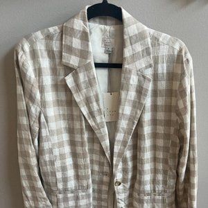 New with Tags Beige checkered blazer- A New Day